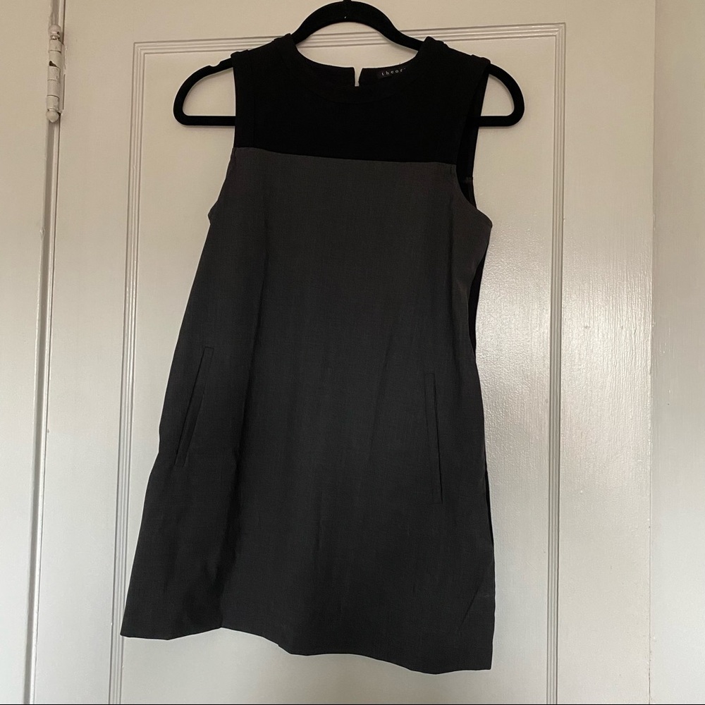 THEORY A LINE MONOCHROMATIC DRESS
